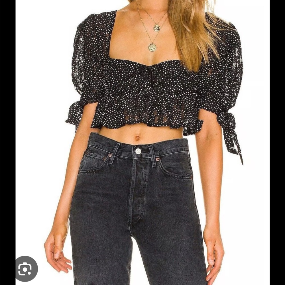 For love and lemons polka dot blouse